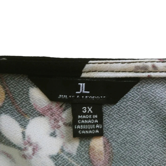 Jules  & Leopold Black Floral Top Business Casual Blouse 3X - Picture 7 of 7